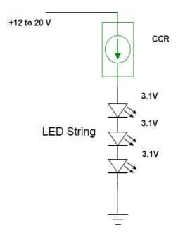 Typical Application for NSIC2030BT3G Constant Current LED Strings