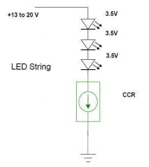 Typical Application for NSIC2050BT3G Constant Current Single LED String