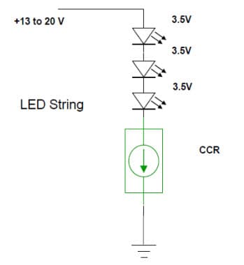 Typical Application for NSIC2030JBT3G Constant Current LED String Driver