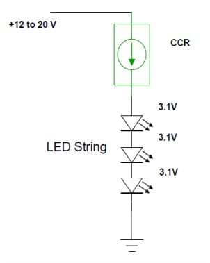 Typical Application for NSIC2030JBT3G Constant Current Single LED String