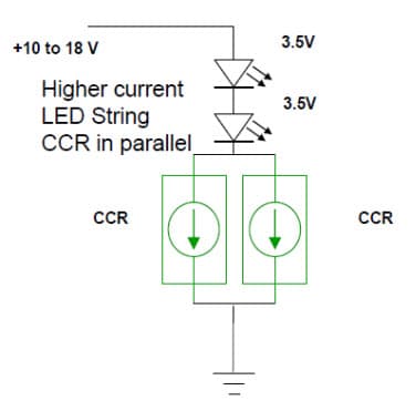 Typical Application for NSI50010YT1G Higher Current LED Strings