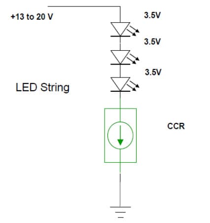 Typical Application for NSI45025T1G Constant Current LED Strings