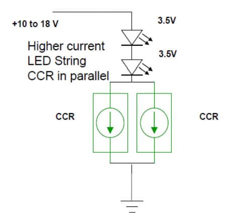 Typical Application for NSI45025T1G Higher Current LED Strings