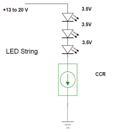 Typical Application for NSI45020T1G Constant Current LED String Driver