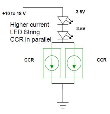 Typical Application for NSI50350ADT4G Higher Current LED Strings