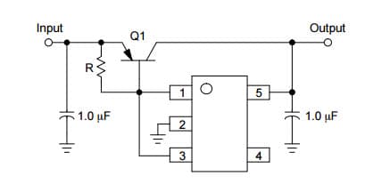 Typical Application for 150 mA CMOS Low Iq Low-Dropout Voltage Regulator with Current Boost Regulator