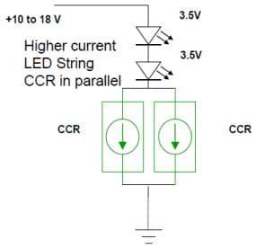 Typical Application for NSI45030AT1G Higher Current LED Strings