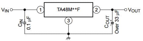 Typical Application for TA48M03F 3-Terminal Low Dropout Voltage Regulator