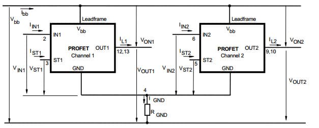 Typical Application Circuit for BTS 723 GW Smart High-Side Power Switch