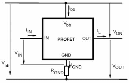 Typical Application Circuit for ISP452 Smart Power High-Side-Switch