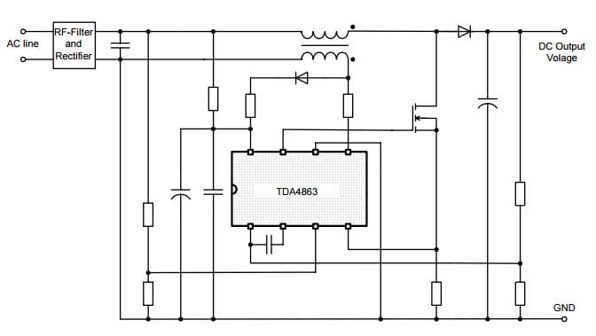 Typical Application for TDA4863 Power-Factor Controller (PFC) IC for High Power Factor and Low THD