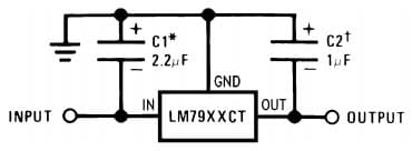 Typical Application Circuit for LM7905 3-Terminal Negative Regulator