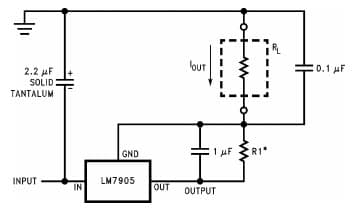 Typical Application Circuit for LM7905 Current Source