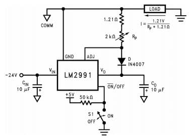 Typical Application Circuit for LM2991 Adjustable Current Sink