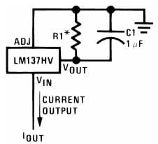 Typical Application Circuit for LM137HV 3-Terminal High Voltage Current Regulator