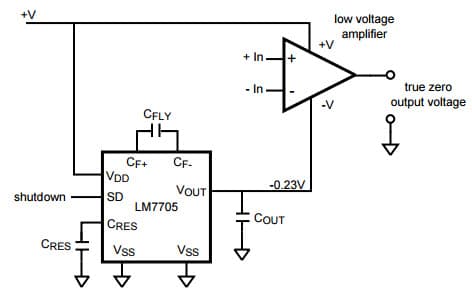 Typical Application Circuit for LM7705 Low Noise Negative Bias Generator