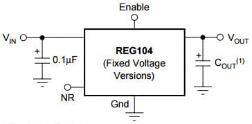 Typical Application Circuit for REG104 DMOS 1A Low-Dropout Regulator