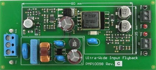 PMP10098, Low Power Flyback with Ultra Wide Input Voltage Range Reference Design