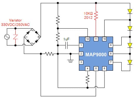 MAP9000 Demo Board, Demo Board Using the MAP9000 High Voltage AC LED Driver