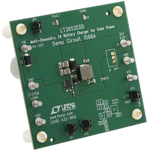 LT3652EDD Demo Board, Power Tracking 2A Battery Charger for Solar Power