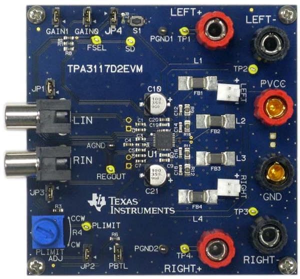 TPA3117D2EVM Audio Amplifier Evaluation Module