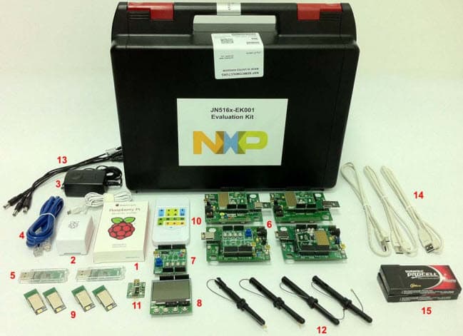 JN516X-EK001, Evaluation Kit simplifies the development of systems that run ZigBee, JenNet-IP or IEEE 802.15.4 Network stacks