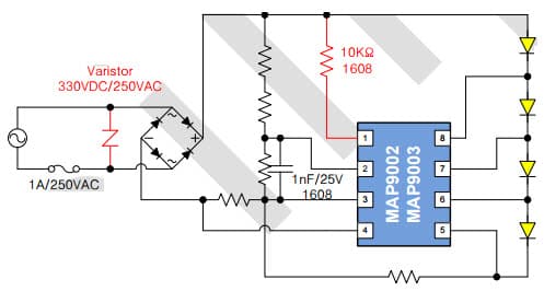 MAP9002 Demo Board, Demo Board using the MAP9002 High Voltage AC LED Driver