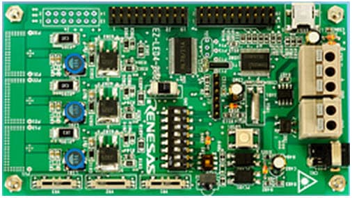 Y-RL78-DCDC-LED, RL78/I1A DC/DC LED Control Evaluation Board designed to evaluate the R5F107DEGSP Microcontroller