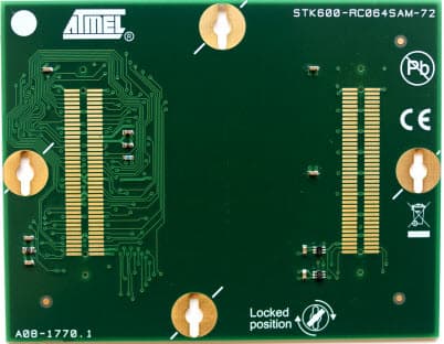 ATSTK600-RC72, STK600-RC064SAM-72 Routing Card support the 64-pin version of the SAM D20 ARM Cortex-M0+ based MCU on STK600