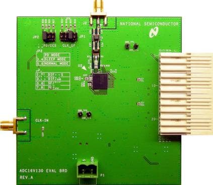 ADC16V130EB, Evaluation Board for ADC16V130, 16-Bit, 130 MSPS AD Converter with LVDS Outputs