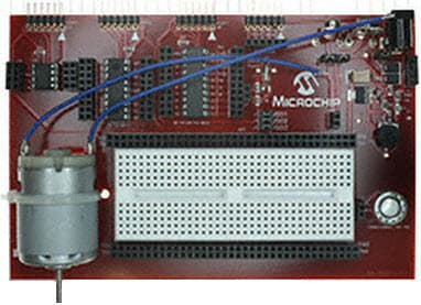 DM163035, PICDEM Lab Development Board supports 8, 14, 18 and 20-pin 8-bit MCUs including accommodation for PIC10F products in the 8-pin PDIP package