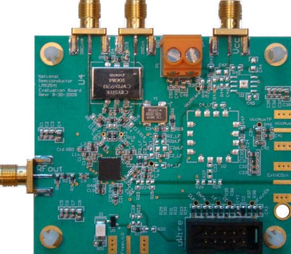 LMX25412690EVAL, Evaluation Board using LMX2541SQ2690E ultra low noise platinum frequency synthesizer with integrated VCO