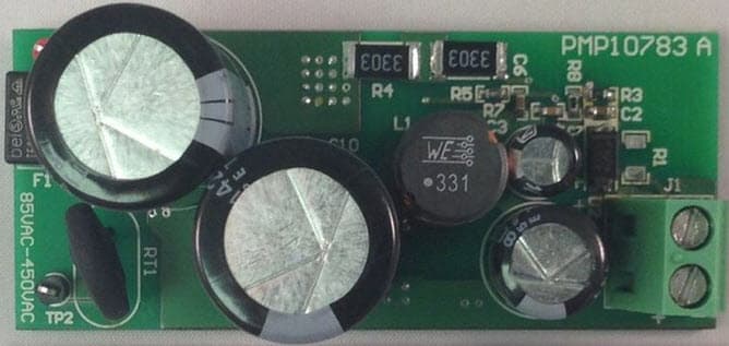 PMP10783, AC/DC Buck Converter with 85VAC - 318VAC Input and 15V at 0.8A Output Reference Design