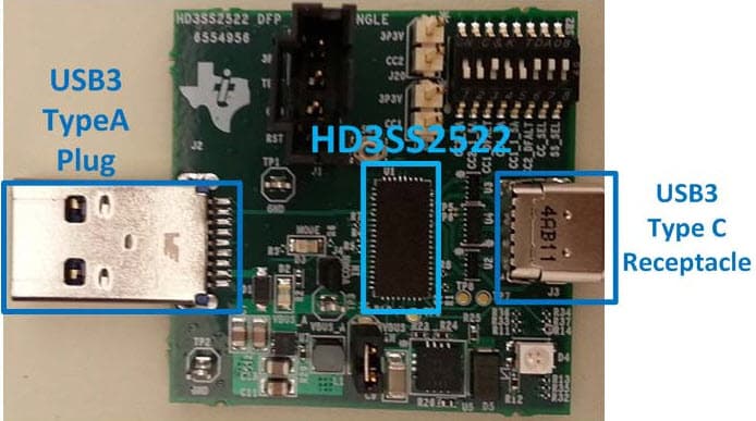 TIDA-00624, USB Type-A to USB TypeC SS (SuperSpeed) MUX with DFP Controller Reference Design