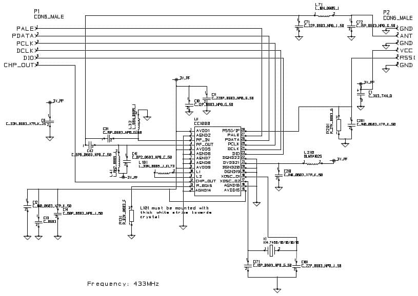 CC1000PP_REFDES, CC1000 Plug/Play Reference Design for CC1000 433-MHZ RF Transceiver