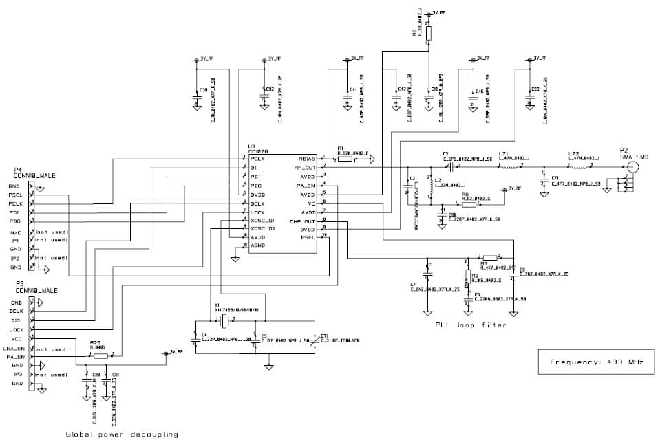 CC1070EM_REFDES, CC1070EM Reference Design for CC1070 433 MHz RF Transceiver