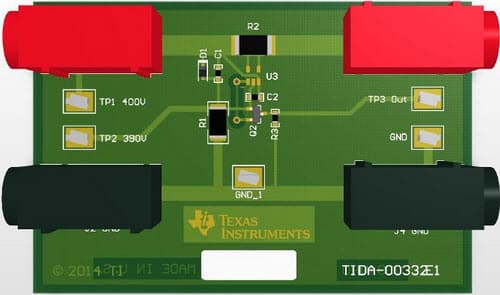 TIDA-00332, High Voltage 12V - 400V DC Current Sense Reference Design