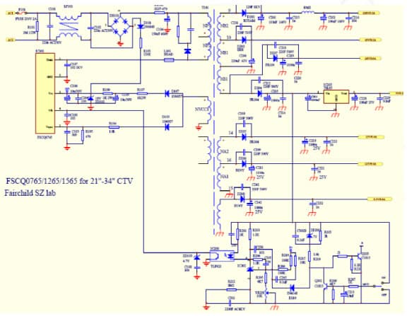 RD-497, Reference Design Using FSCQ0765RT Power Switch for Auxiliary Power applications