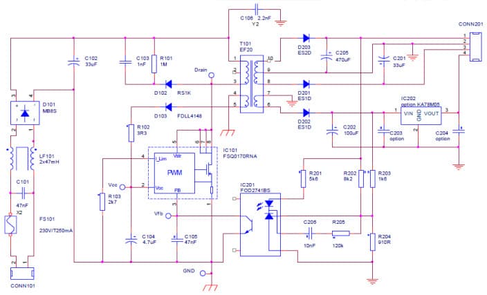 RD-469, Reference Design Using FSQ0170RNA Power Switch for Auxiliary Power applications