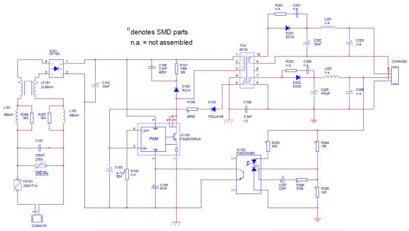 RD-481, Reference Design Using FSQ0370RNA Power Switch for Auxiliary Power applications