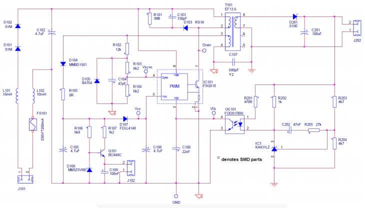 RD-491, Reference Design Using FSQ510 Power Switch for Auxiliary Power applications