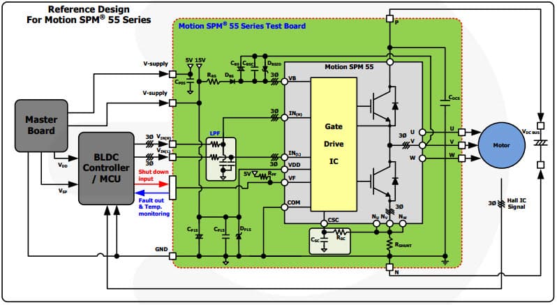 RD-407, Reference Design Using FNB50560Tx, 5A/600V, 0.7 kW, 3-Phase IGBT Inverter for motion control applications