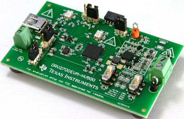 DRV2700EVM-HV500, Flyback High Voltage Evaluation Module for the DRV2700RGP SP Amp used in a Flyback Converter Circuit