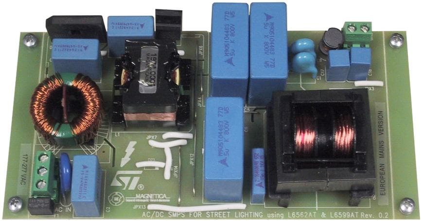 EVL130W-SL-EU, Demonstration Board Using L6562ATD 48V/130W high efficiency converter with PFC for LED street lighting applications