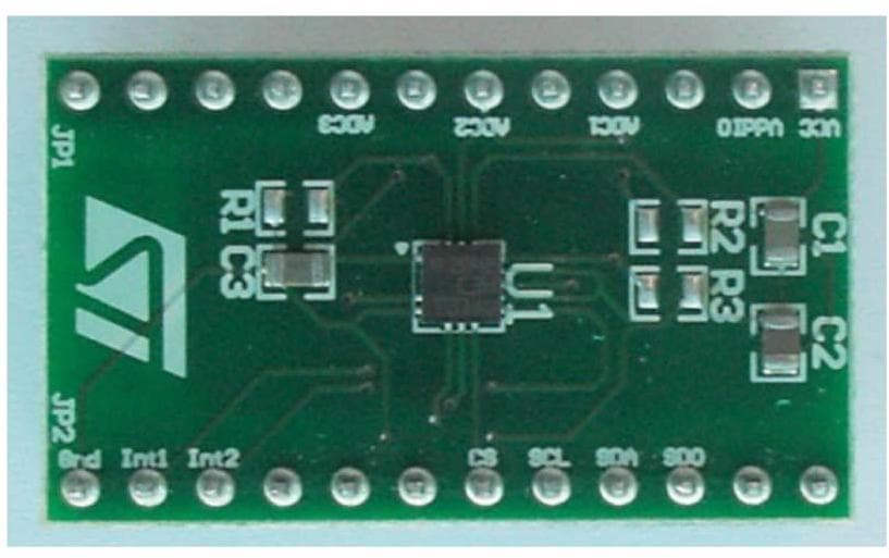 STEVAL-MKI105V1, Adapter Board based on LIS3DH for a Standard DIL24 Socket