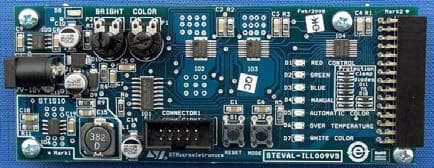 STEVAL-ILL009V5, New RGB Color Demonstration Board based on the STP04CM05 and ST1S10