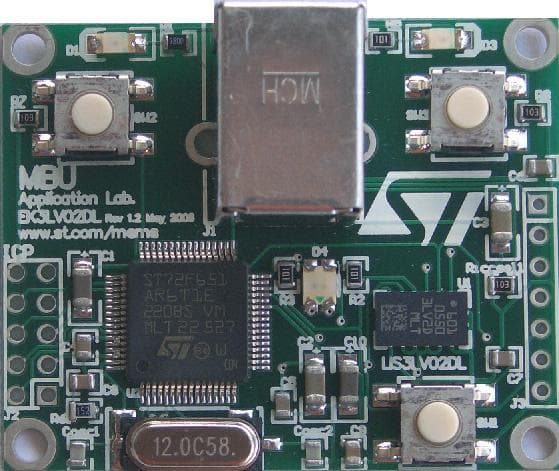 EK3LV02DL, Evaluation Kit for the LIS3LV02DL 3-Axis Linear Accelerometer