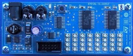 STEVAL-ILL003V2, High brightness 32-LED evaluation board without diagnostic based on the STP16CP05 LED driver