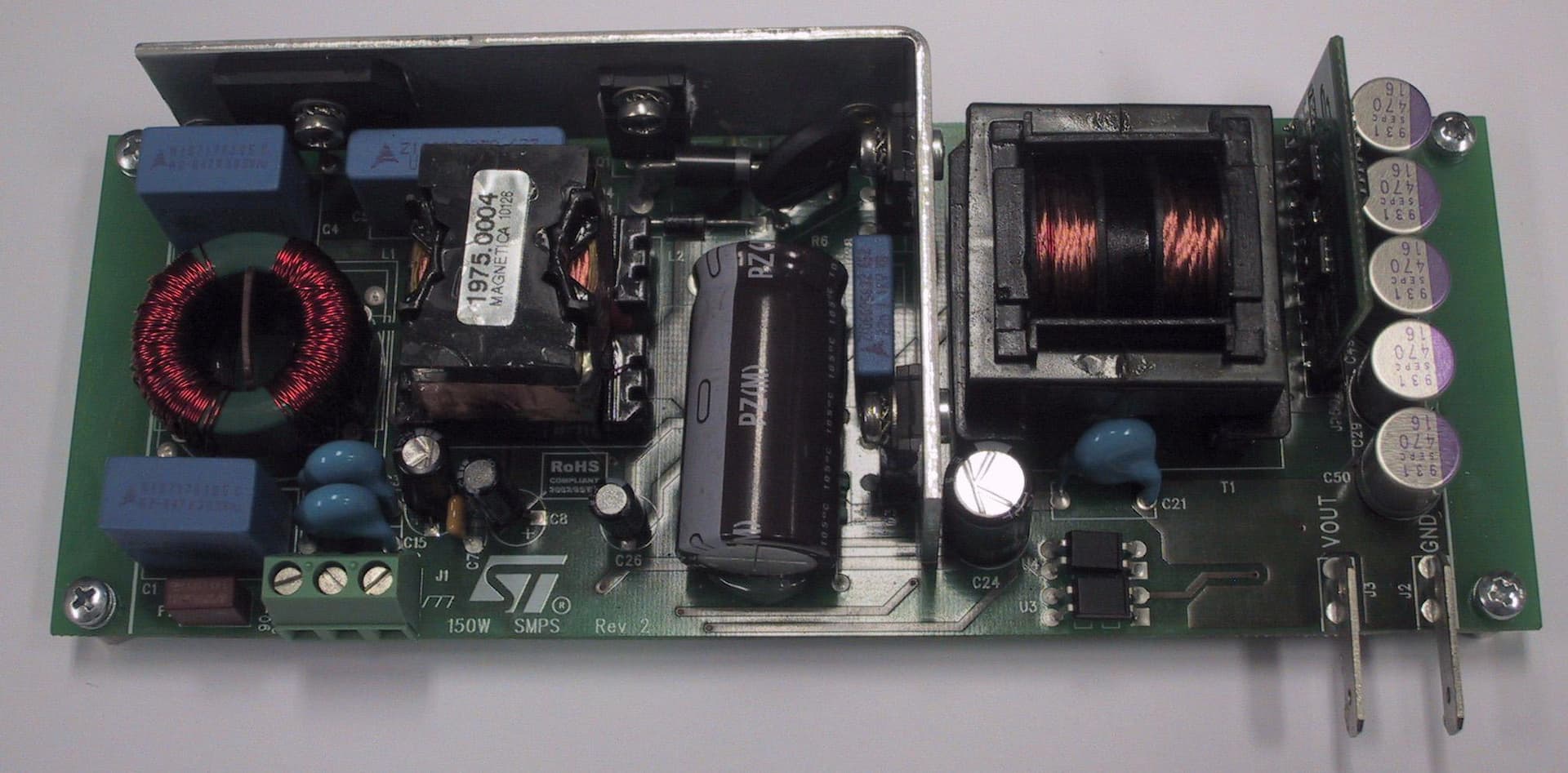 EVL150W-ADP-SR, Evaluation Board Using the L6563H, L6599A and SRK2000 12V - 150W resonant converter with synchronous rectification