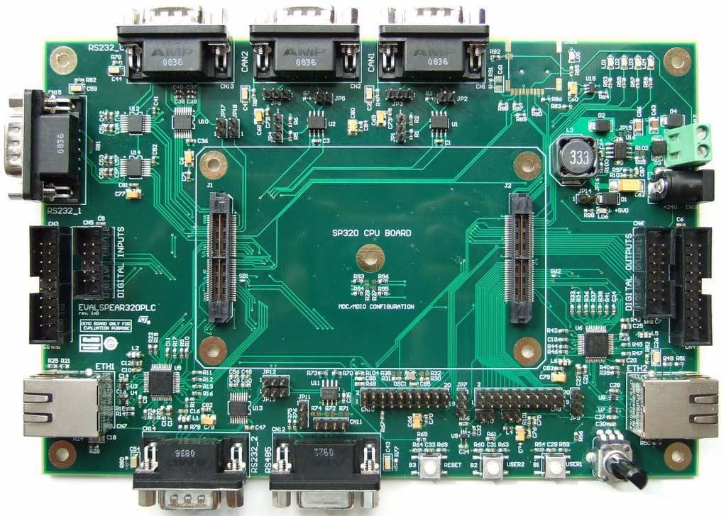 EVALSP320SPLC, Evaluation Kit for SPEAr320S for PLC applications, including CPU board